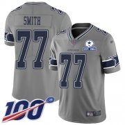 Wholesale Cheap Nike Cowboys #77 Tyron Smith Gray Men's Stitched With Established In 1960 Patch NFL Limited Inverted Legend 100th Season Jersey