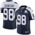 Wholesale Cheap Nike Cowboys #98 Tyrone Crawford Navy Blue Thanksgiving Men's Stitched With Established In 1960 Patch NFL Vapor Untouchable Limited Throwback Jersey