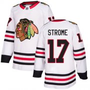 Wholesale Cheap Adidas Blackhawks #17 Dylan Strome White Road Authentic Stitched NHL Jersey