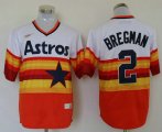 Wholesale Cheap Men's Houston Astros #2 Alex Bregman Orange Rainbow Cooperstown Stitched MLB Cool Base Nike Jersey