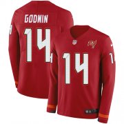 Wholesale Cheap Nike Buccaneers #14 Chris Godwin Red Team Color Youth Stitched NFL Limited Therma Long Sleeve Jersey