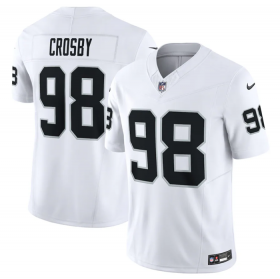 Wholesale Cheap Men\'s Las Vegas Raiders #98 Maxx Crosby White 2023 F.U.S.E Vapor Untouchable Stitched Football Jersey