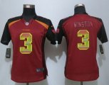 Wholesale Cheap Nike Buccaneers #3 Jameis Winston Red Team Color Women's Stitched NFL Elite Strobe Jersey