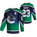 Wholesale Cheap Vancouver Canucks #23 Alexander Edler Green Men's Adidas 2020-21 Reverse Retro Alternate NHL Jersey