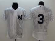 Wholesale Cheap Yankees #3 Babe Ruth White Strip Flexbase Authentic Collection Stitched MLB Jersey
