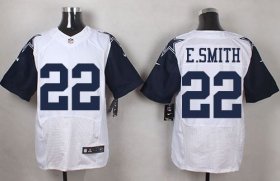Wholesale Cheap Nike Cowboys #22 Emmitt Smith White Men\'s Stitched NFL Elite Rush Jersey