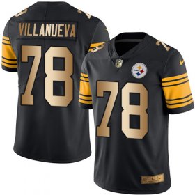 Wholesale Cheap Nike Steelers #78 Alejandro Villanueva Black Men\'s Stitched NFL Limited Gold Rush Jersey