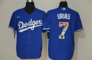 Wholesale Cheap Men's Los Angeles Dodgers #7 Julio Urias Blue Unforgettable Moment Stitched Fashion MLB Cool Base Nike Jersey