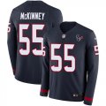 Wholesale Cheap Nike Texans #55 Benardrick McKinney Navy Blue Team Color Men's Stitched NFL Limited Therma Long Sleeve Jersey