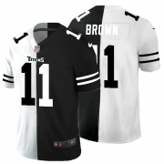 Cheap Tennessee Titans #11 A.J. Brown Men's Black V White Peace Split Nike Vapor Untouchable Limited NFL Jersey