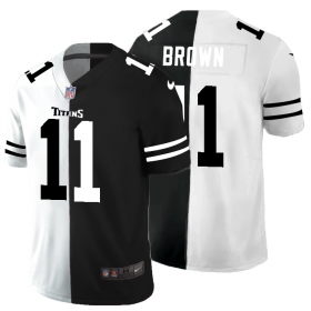 Cheap Tennessee Titans #11 A.J. Brown Men\'s Black V White Peace Split Nike Vapor Untouchable Limited NFL Jersey