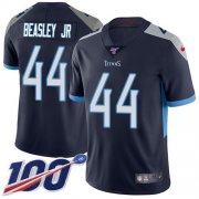 Wholesale Cheap Nike Titans #44 Vic Beasley Jr Navy Blue Team Color Youth Stitched NFL 100th Season Vapor Untouchable Limited Jersey