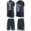 Wholesale Cheap Nike Seahawks #3 Russell Wilson Steel Blue Team Color Men's Stitched NFL Limited Tank Top Suit Jersey