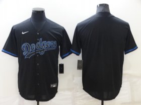 Wholesale Cheap Men\'s Los Angeles Dodgers Blank Lights Out Black Fashion Stitched MLB Cool Base Nike Jersey