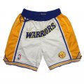 Wholesale Cheap Golden State Warriors 1995-96 White Just Don Shorts Swingman Shorts