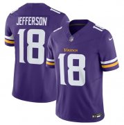 Wholesale Cheap Men's Minnesota Vikings #18 Justin Jefferson Purple 2023 F.U.S.E. Vapor Untouchable Stitched Jersey