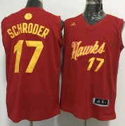 Wholesale Cheap Men's Atlanta Hawks #17 Dennis Schroder adidas Red 2016 Christmas Day Stitched NBA Swingman Jersey