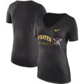 Wholesale Cheap Pittsburgh Pirates Nike Women's Practice Tri-Blend V-Neck T-Shirt Black