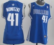 Wholesale Cheap Dallas Mavericks #41 Dirk Nowitzki Light Blue Womens Jersey
