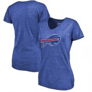 Wholesale Cheap Women's Buffalo Bills NFL Pro Line by Fanatics Branded Royal Distressed Team Logo Tri-Blend T-Shirt