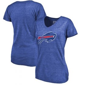 Wholesale Cheap Women\'s Buffalo Bills NFL Pro Line by Fanatics Branded Royal Distressed Team Logo Tri-Blend T-Shirt