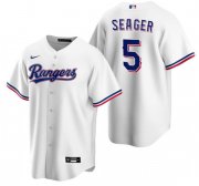 Wholesale Cheap Men's Texas Rangers #5 Corey Seager White Cool Base Stitched Baseball Jersey