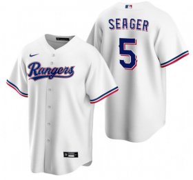 Wholesale Cheap Men\'s Texas Rangers #5 Corey Seager White Cool Base Stitched Baseball Jersey