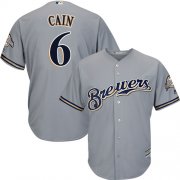 Wholesale Cheap Brewers #6 Lorenzo Cain Grey New Cool Base Stitched MLB Jersey