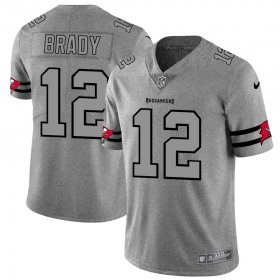 Wholesale Cheap Tampa Bay Buccaneers #12 Tom Brady Men\'s Nike Gray Gridiron II Vapor Untouchable Limited NFL Jersey