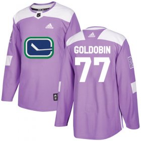 Wholesale Cheap Adidas Canucks #77 Nikolay Goldobin Purple Authentic Fights Cancer Youth Stitched NHL Jersey