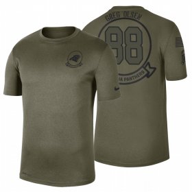 Wholesale Cheap Carolina Panthers #98 Greg Olsen Olive 2019 Salute To Service Sideline NFL T-Shirt