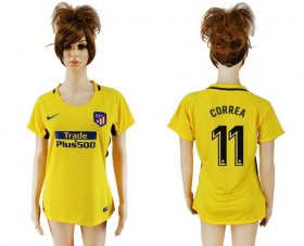 Wholesale Cheap Women\'s Atletico Madrid #11 Correa Away Soccer Club Jersey