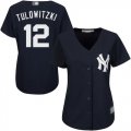 Wholesale Cheap Yankees #12 Troy Tulowitzki Navy Blue Alternate Women's Stitched MLB Jersey