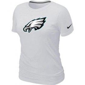 Wholesale Cheap Women\'s Nike Philadelphia Eagles Logo NFL T-Shirt White