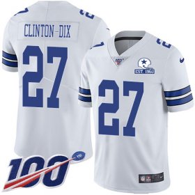Wholesale Cheap Nike Cowboys #27 Ha Ha Clinton-Dix White Men\'s Stitched With Established In 1960 Patch NFL 100th Season Vapor Untouchable Limited Jersey