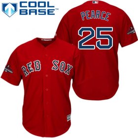 Wholesale Cheap Red Sox #25 Steve Pearce Red Cool Base 2018 World Series Champions Stitched Youth MLB Jersey