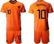 Wholesale Cheap Men 2020-2021 European Cup Netherlands home orange 10 Nike Soccer Jersey