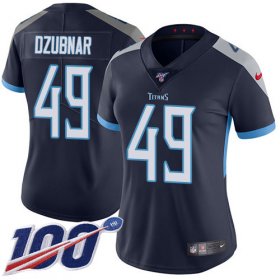 Wholesale Cheap Nike Titans #49 Nick Dzubnar Navy Blue Team Color Women\'s Stitched NFL 100th Season Vapor Untouchable Limited Jersey