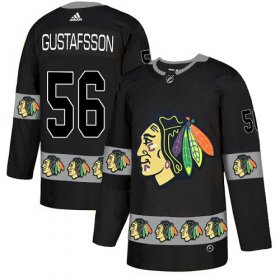 Wholesale Cheap Adidas Blackhawks #56 Erik Gustafsson Black Authentic Team Logo Fashion Stitched NHL Jersey