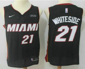 Wholesale Cheap Men\'s Miami Heat #21 Hassan Whiteside Black 2017-2018 Nike Swingman Ultimate Software Stitched NBA Jersey