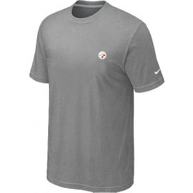 Wholesale Cheap Nike Pittsburgh Steelers Chest Embroidered Logo T-Shirt Grey