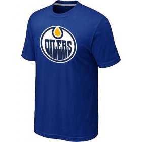 Wholesale Cheap NHL Edmonton Oilers Big & Tall Logo T-Shirt Blue