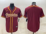 Wholesale Cheap Men's Washington Commanders Blank Burgundy With Patch Cool Base Stitched Baseball Jersey