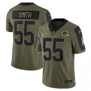Wholesale Cheap Men's Green Bay Packers #55 Za'Darius Smith Nike Olive 2021 Salute To Service Limited Player Jersey