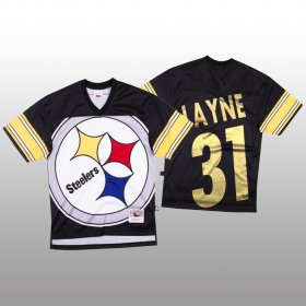 Wholesale Cheap NFL Pittsburgh Steelers #31 Justin Layne Black Men\'s Mitchell & Nell Big Face Fashion Limited NFL Jersey