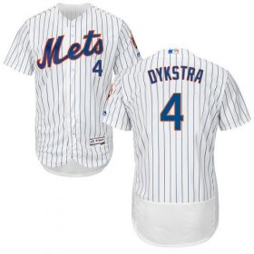 Wholesale Cheap Mets #4 Lenny Dykstra White(Blue Strip) Flexbase Authentic Collection Stitched MLB Jersey