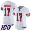 Wholesale Cheap Nike 49ers #17 Emmanuel Sanders White Rush Women's Stitched NFL Limited 100th Season Jersey