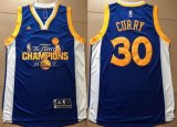 Wholesale Cheap Men's Golden State Warriors #30 Stephen Curry Royal Blue 2017 The Finals Championship Stitched NBA adidas Swingman Jersey