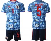 Cheap Men's Japan #5 Nagatomo Blue Home Soccer Jersey Suit