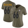 Wholesale Cheap Nike Steelers #66 David DeCastro Olive Women's Stitched NFL Limited 2017 Salute to Service Jersey